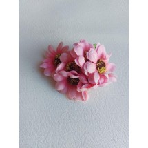 Ромашки 3 см на веточке (6 шт) цв. розовый, цена за пучок